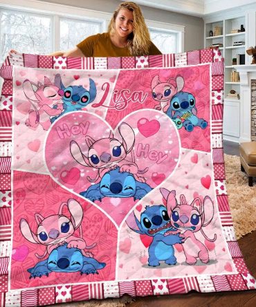 Cozy Pink Cartoon Love Blanket - Soft, Heartwarming Design For Kids & Adults - Perfect Gift!