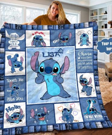 Personalized Blue Cartoon Character Blanket – Cozy Gift For Fans, Add Your Name!