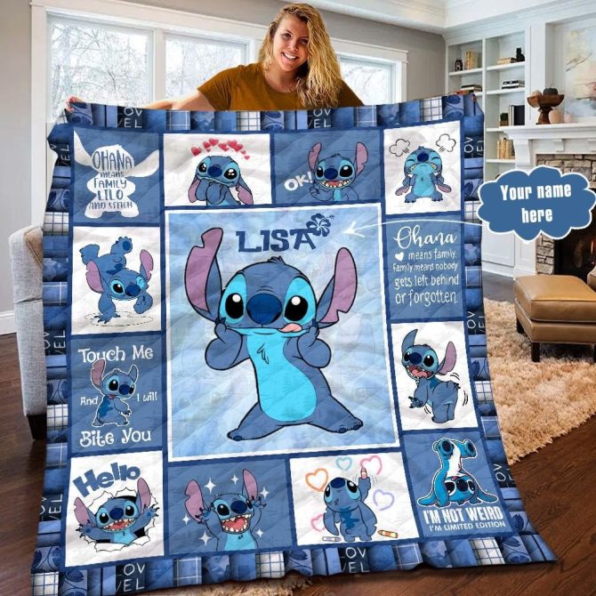 Personalized Blue Cartoon Character Blanket – Cozy Gift For Fans, Add Your Name!
