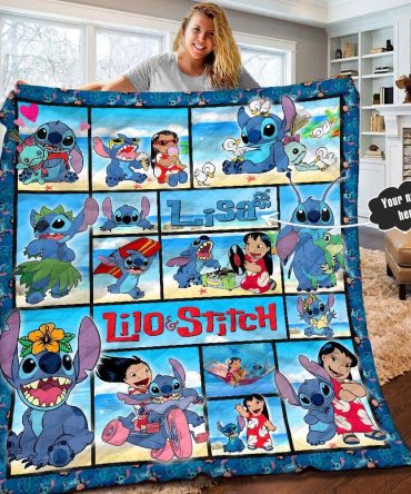 Cozy Personalized Lilo & Stitch Blanket - Custom Name Gift For Fans