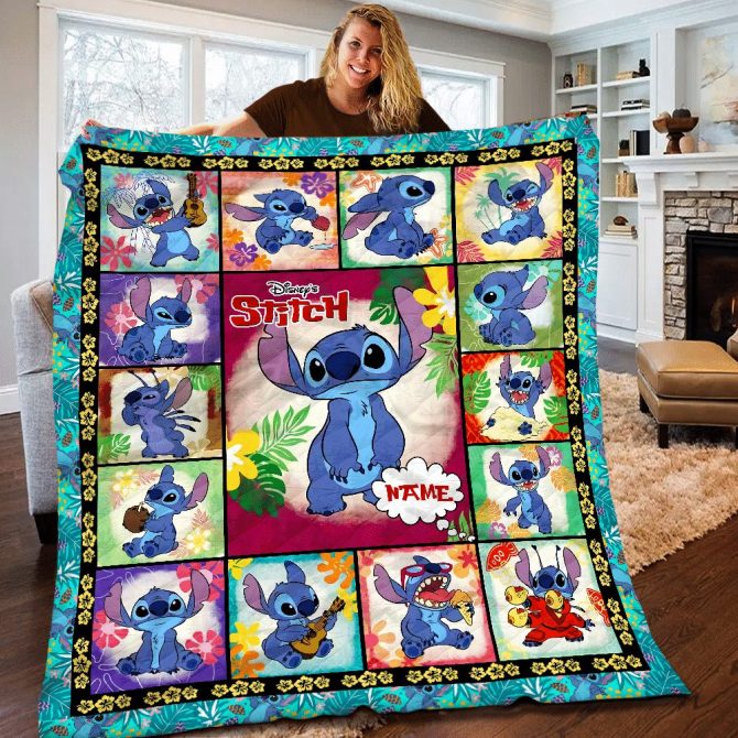 Cozy Disney Stitch Fleece Blanket – Vibrant Cartoon Design For Kids & Fans