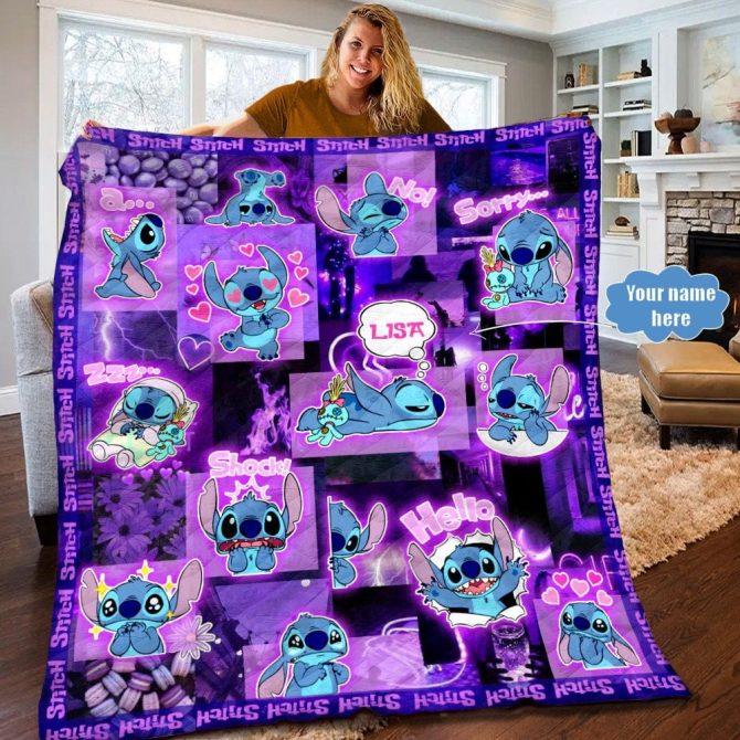Cozy Customizable Stitch Blanket - Perfect Gift For Fans - Add Your Name!