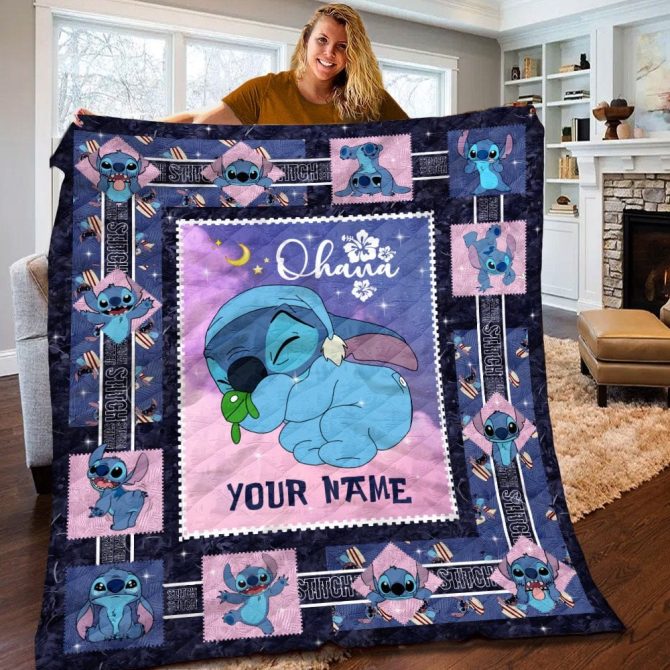 Custom Ohana Stitch Blanket - Personalized Cozy Gift For Kids & Disney Fans