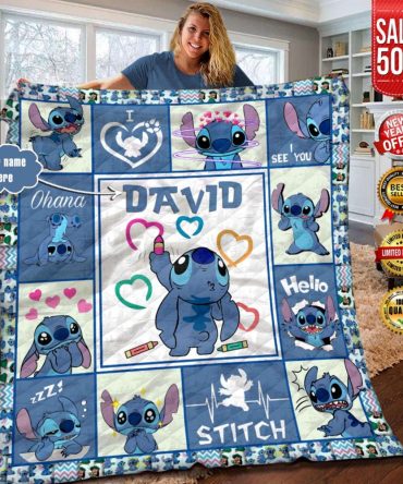 Personalized Stitch Blanket - Custom Name, Cozy Gift For Kids & Fans, Limited Edition
