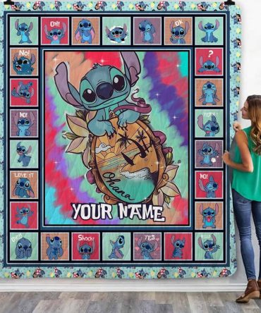 Custom Stitch Quilt Blanket - Personalized Disney Ohana Gift For Kids & Fans