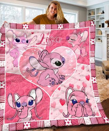 Cozy Pink Cartoon Character Throw Blanket - Personalized Gift For Kids & Fans
