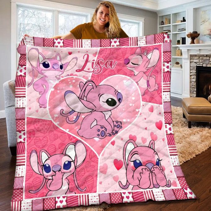 Cozy Pink Cartoon Character Throw Blanket - Personalized Gift For Kids & Fans