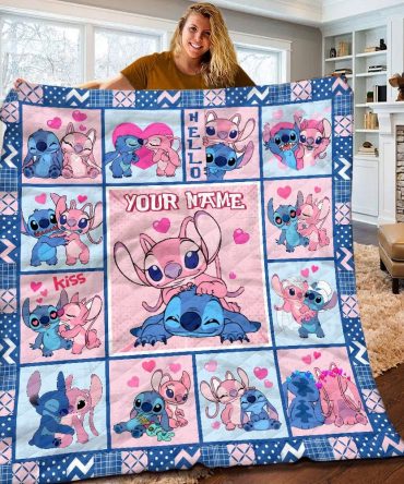 Customizable Cute Cartoon Couple Quilt - Personalized Gift For Kids & Fans