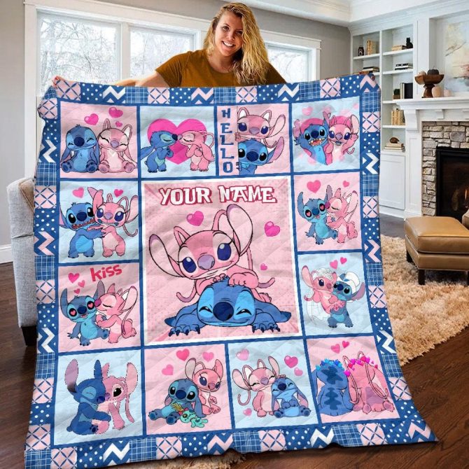 Customizable Cute Cartoon Couple Quilt - Personalized Gift For Kids & Fans
