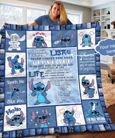 Personalized Stitch Blanket – Cozy Gift For Fans, Custom Name Keepsake