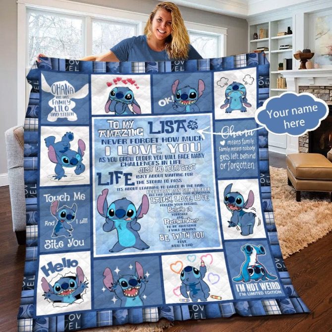 Personalized Stitch Blanket – Cozy Gift For Fans, Custom Name Keepsake