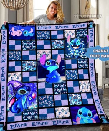 Personalized Blue Cartoon Character Blanket - Custom Name Gift For Kids & Fans