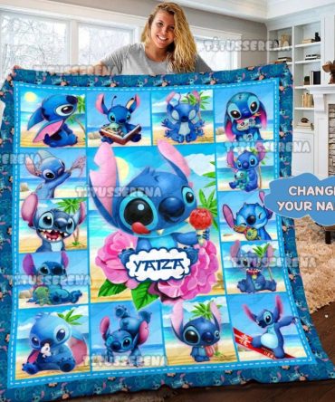 Customizable Cute Blue Character Blanket – Cozy, Fun, & Personalized Gift Idea!