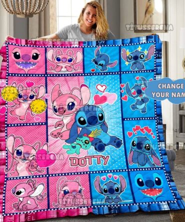 Customizable Kids Cartoon Blanket - Cute & Cozy Stitch Design , Perfect Gift!