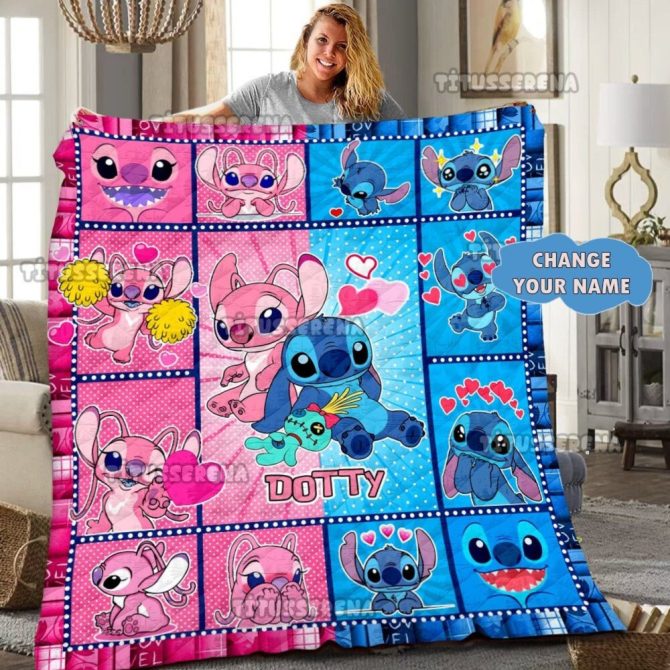 Customizable Kids Cartoon Blanket - Cute & Cozy Stitch Design , Perfect Gift!