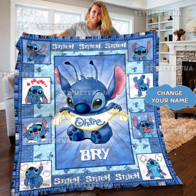Customizable Stitch Blanket – Cozy, Personalized Gift With Name – Perfect For Fans!