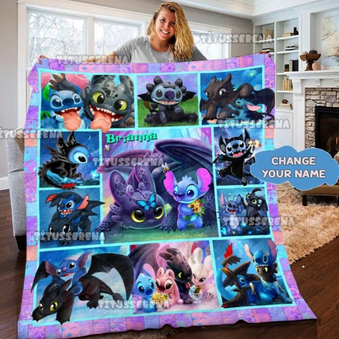 Custom Name Cartoon Character Blanket – Personalized Cozy Gift For Kids & Fans