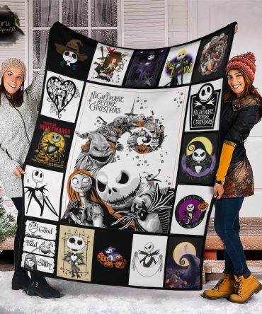 Cozy Nightmare Before Christmas Fleece Blanket – Perfect Holiday Gift For Fans!