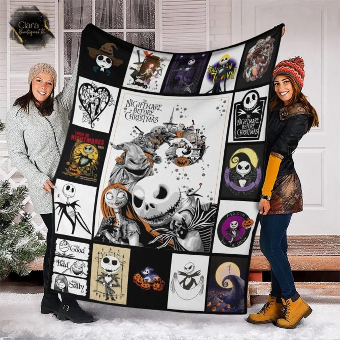 Cozy Nightmare Before Christmas Fleece Blanket – Perfect Holiday Gift For Fans!