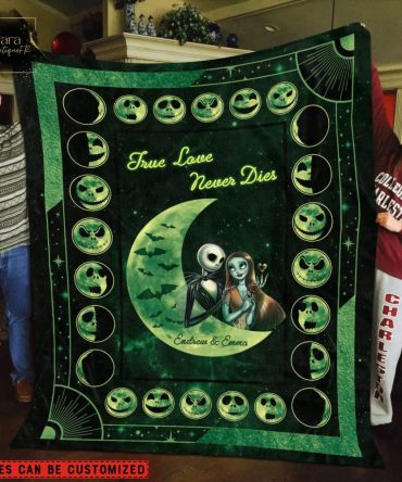 Nightmare Before Christmas  Customizable True Love Never Dies Blanket – Perfect Halloween Gift!