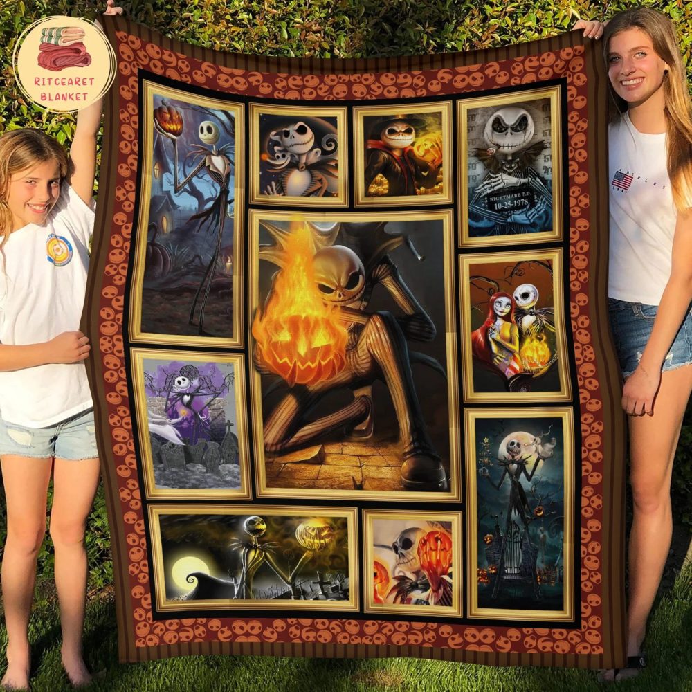 Nightmare Before Christmas Cozy Halloween-Themed Blanket - Perfect For Fans & Festive Decor, Soft & Warm