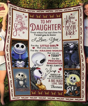 Nightmare Before Christmas  Cozy Personalized Daughter Blanket - Heartfelt Gift With Beloved Characters For Warmth & Love