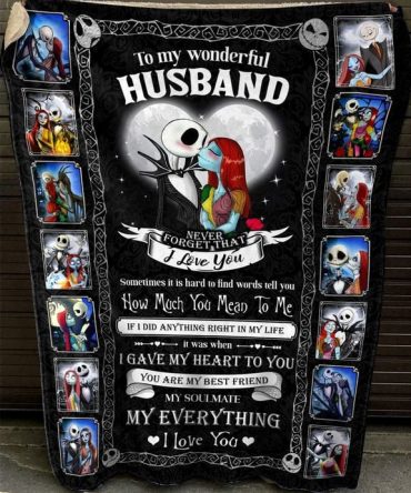 Nightmare Before Christmas  Romantic Husband Gift Blanket - Cozy Love Message Throw For Special Occasions