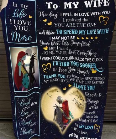 Nightmare Before Christmas  Romantic Wife Blanket - Heartfelt Message & Cozy Design For Anniversary Or Birthday Gift