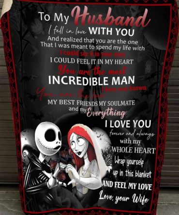 Nightmare Before Christmas  Romantic Husband Blanket - Cozy Gift With Heartfelt Message & Gothic Design
