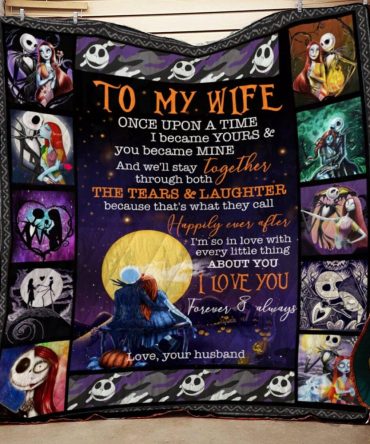 Nightmare Before Christmas  Romantic 'To My Wife' Blanket - Perfect Gift For Her With Heartfelt Message