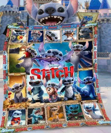 Cozy Disney Stitch Fleece Blanket - Colorful Cartoon Fun For Kids & Fans