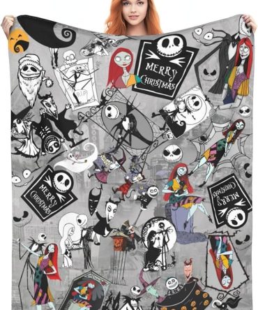 Cozy Nightmare Before Christmas Fleece Blanket - Perfect Gift For Fans!