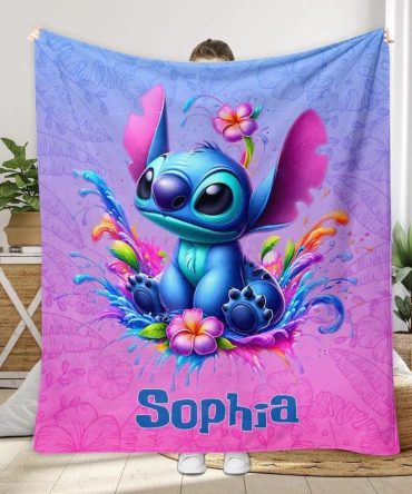 Cozy Personalized Cartoon Character Blanket - Custom Name Gift For Kids & Fans