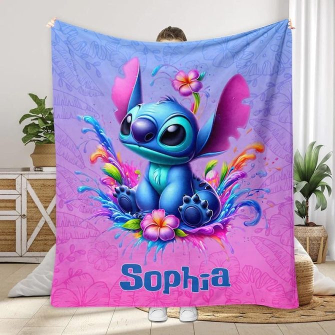 Cozy Personalized Cartoon Character Blanket - Custom Name Gift For Kids & Fans