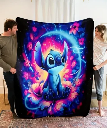 Cozy Floral Alien Throw Blanket – Vibrant Design, Perfect For Fans & Home Deco