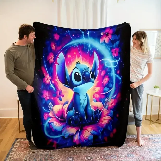 Cozy Floral Alien Throw Blanket – Vibrant Design, Perfect For Fans & Home Deco