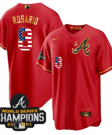 Limited Edition Atlanta Braves Ws Champs Jersey - Red, Player #8, Celebrate In Style!
