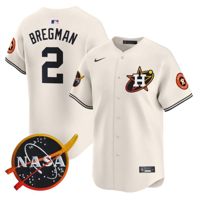 Limited Edition Houston Baseball Jersey - Nasa Patch, Player #2, Authentic Design
