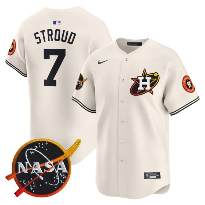 Custom Houston Astros Nasa Edition Jersey - Authentic Stroud #7 - Limited Mlb Apparel