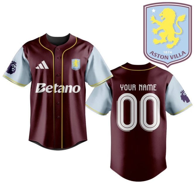 Aston Villa Custom Jersey - Premier League Edition, Personalize Your Name & Number, Official Team Gear