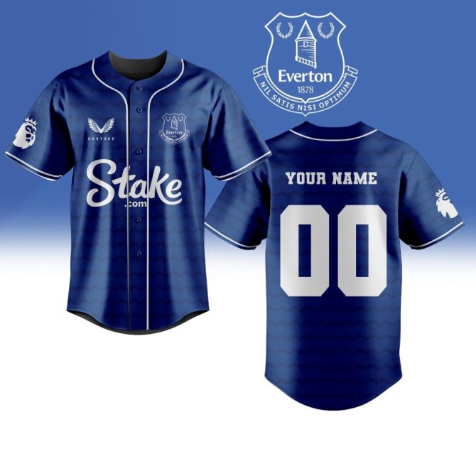 Customizable Everton Fc Baseball Jersey - Personalize Name & Number - Premium Quality