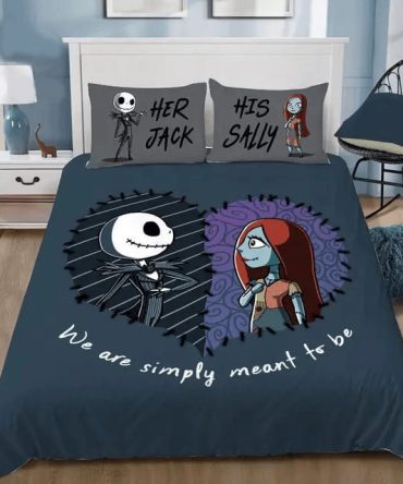 Enchanting Jack & Sally Bedding Set – Cozy Halloween Romance Decor For Couples