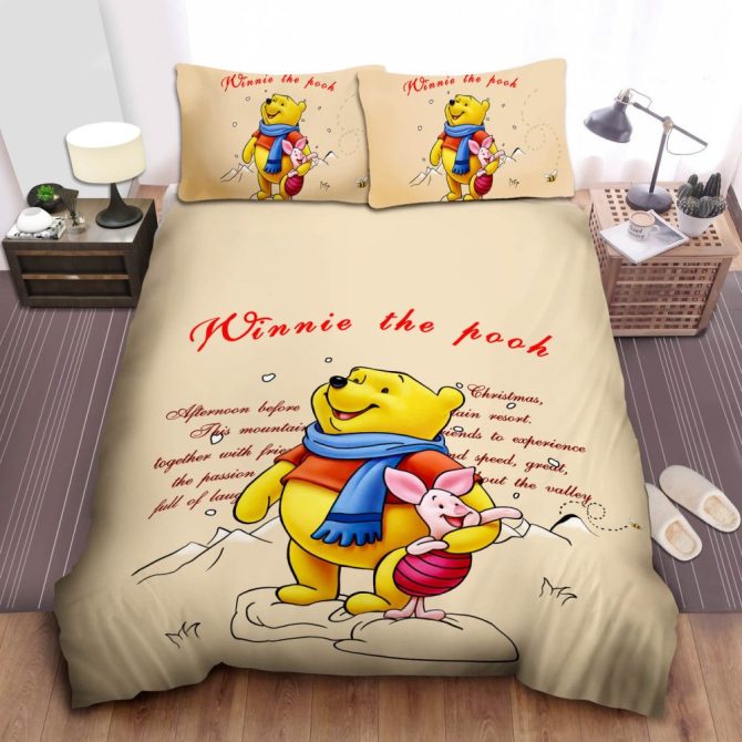 Cozy Winnie The Pooh Bedding Set – Twin/Queen/King, Soft Cartoon Comforter & Pillowcases