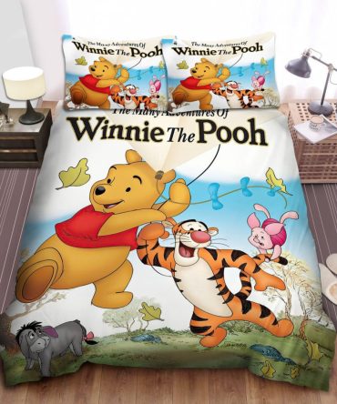 Cozy Winnie The Pooh Bedding Set – Twin/Full Size For Kids , Disney Comforter & Pillowcases