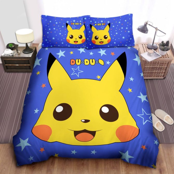 Cozy Cartoon Character Bedding Set - Vibrant Blue & Yellow Design For Kids' Rooms