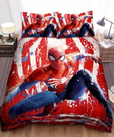 Spiderman Bedding Set - Vibrant Red Design For Kids & Fans - Twin/Queen Sizes