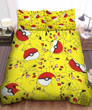 Cozy Pikachu & Pokéball Bedding Set - Full Size, Soft & Vibrant Design For Pokémon Fans