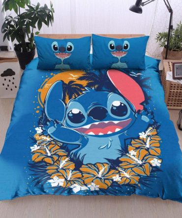 Cute Cartoon Character Bedding Set - Vibrant Blue Comforter & Pillowcases For Kids - Twin/Full Size