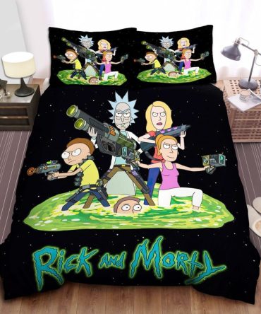 Rick And Morty Galaxy Adventure Bedding Set - Soft, Comfy, And Vibrant For Fans! Twin/Full/Queen Sizes Available