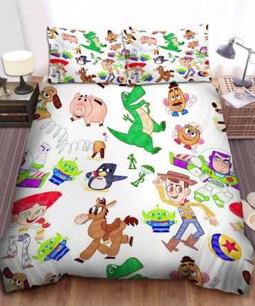 Toy-Themed Kids Bedding Set – Fun & Colorful Cartoon Characters – Twin/Full Size